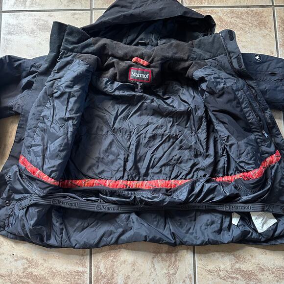 Marmot Ski Snow Hooded Jacket Black YOUTH Size XLarge Winter‎ Outdoors - Picture 7 of 9